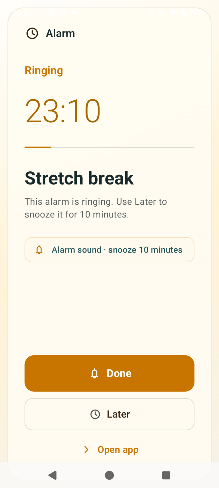 Get alarm-style follow-through